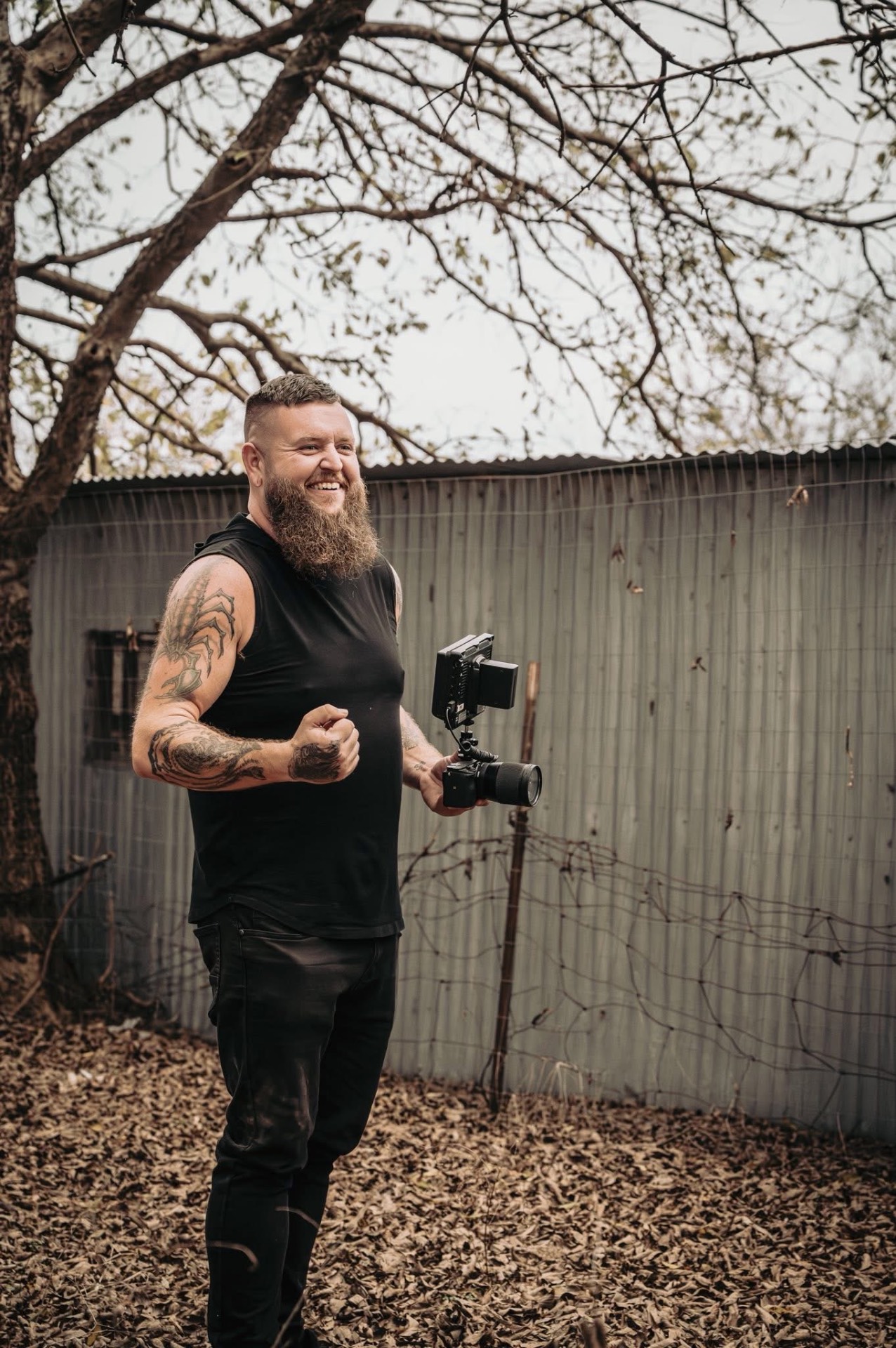 Justin Paul on an outdoor shoot